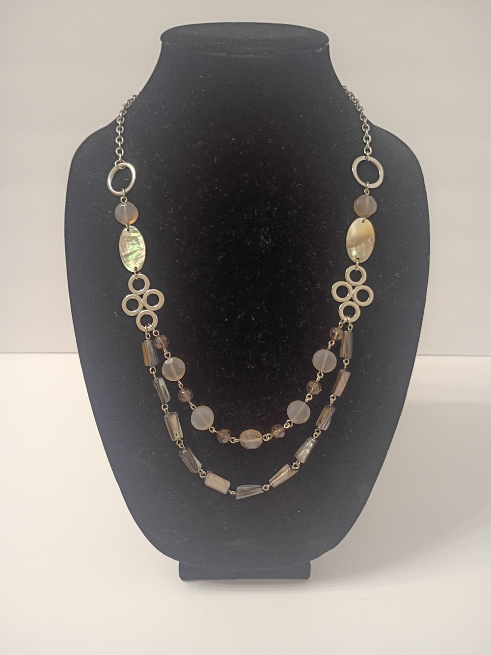 Lia Sophia Signed Multi-Strand Mother Of Pearl Necklace - Women Jewelry